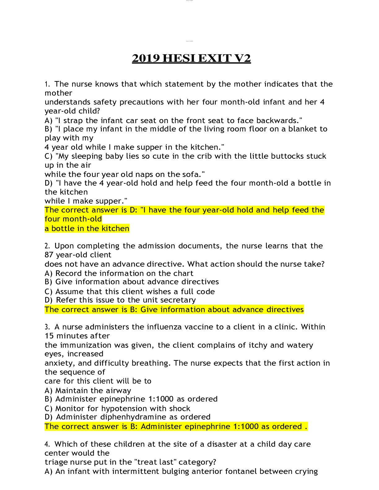 Preview image of 2019 HESI EXIT V2 document